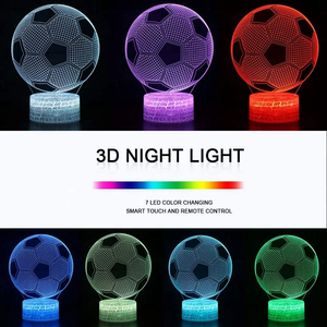Euro Cup 3D lampe avec télécommande changement de couleur cadeau commémoratif pour les fans de football LED veilleuse pour décor de chambre à coucher - Product Image 6