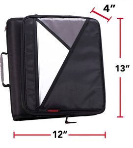 แฟ้มซิป 3 ห่วง ขนาดใหญ่ 2 นิ้ว ใส่โน้ตบุ๊กได้ 15 นิ้ว พร้อมหูหิ้ว สำหรับอุปกรณ์สำนักงานและโรงเรียน ตัวอย่างสินค้าฟรี มาตรฐาน BSCI - Product Image 6