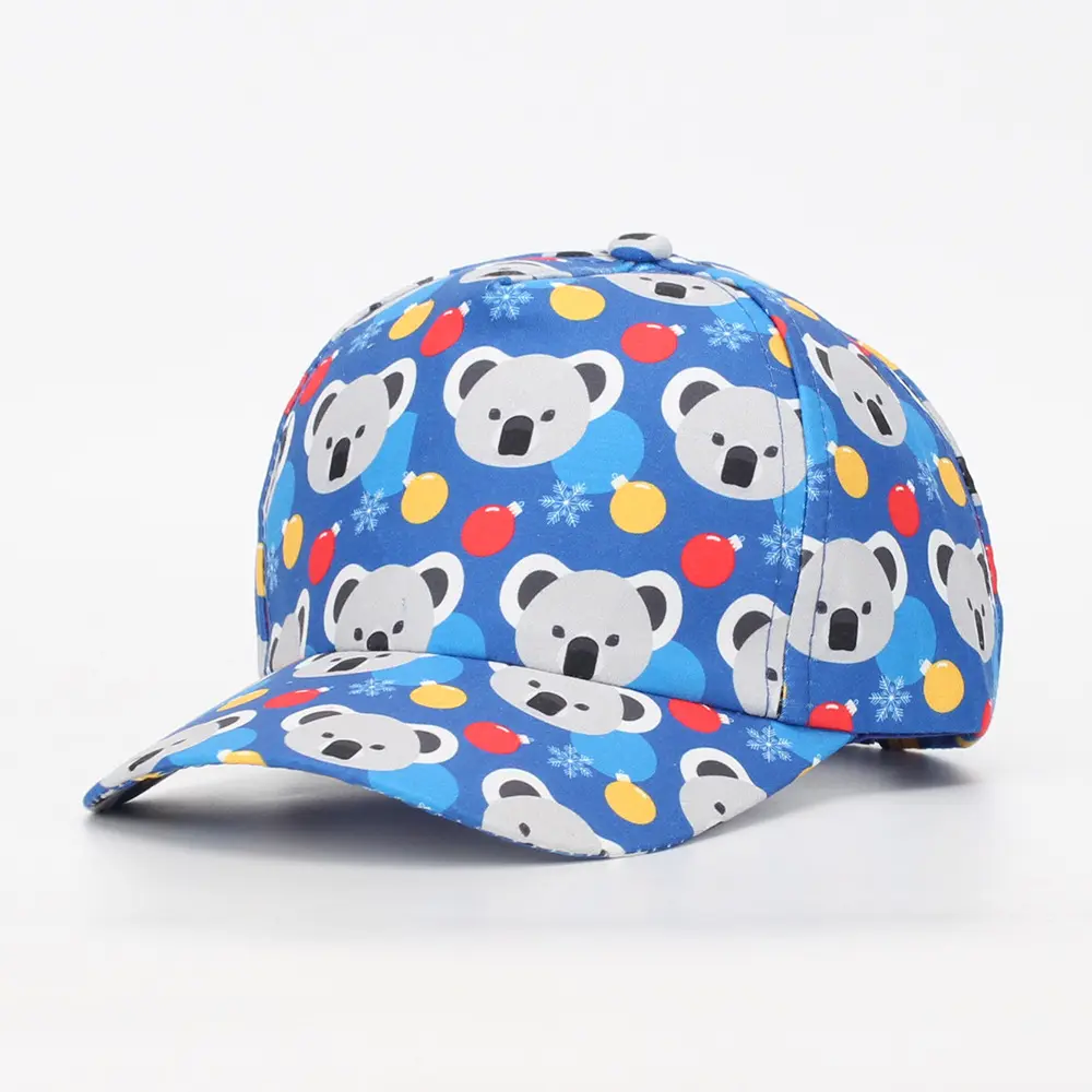 Hot selling vacation style colorful fashion animal or plant printing baseball cap for 2 to 6 years kids