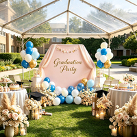 Support de toile de fond hexagonal en alliage d'aluminium personnalisable avec base stable pour la décoration de cérémonies de mariage, de fêtes et d'événements