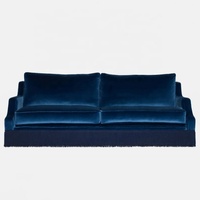 Canapé modulaire en velours tufté en forme de L, 100 % fait main, style contemporain, avec pompons, pour appartement, collection HEC, luxe écologique