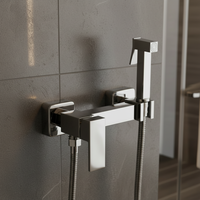 Douchette WC dissimulée, pulvérisateur hygiénique, robinet de bidet chromé, robinet d'eau froide et chaude, ensemble de douche à main pour bidet