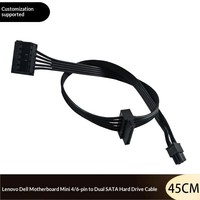 Cable de alimentación de 6 pines Mini para placa base a doble SATA, cable de 4 pines a Serial-ATA SSD, doble disco duro, cobre sin oxígeno