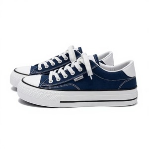 Classic Men's Canvas Sneakers Comfortable <b>Lace</b>-up Flat Board Shoes Lightweight Breathable Mesh Lining Solid Color Casual Shoes - Product Image 2
