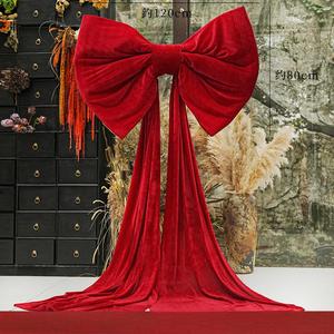 Bán Buôn Khổng Lồ Ngoài Trời Các Sự Kiện Đám Cưới Nhung Backdrop Giáng Sinh Màu Đỏ Khổng Lồ Bow Cho Trung Tâm Mua Sắm Trang Trí - Product Image 4