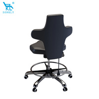 SONKLY Tabouret de pédicure réglable pour salon de beauté, design chinois moderne, noir, pour coiffeur et technicien en pédicure