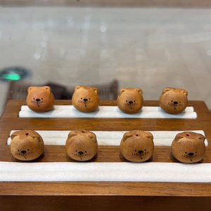 Peach Wood Bear Head Beads For Bracelet Making 10mm Natural Wooden <b>Spacer</b> Beads For Jewelry Crafting DIY Accessories - Product Image 3