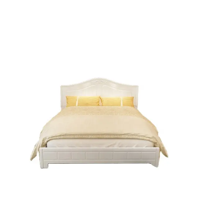현대 침실 간단한 백색 저장 두 배 침대 그룹 저장 작은 아파트 가구 나무로 되는 침대