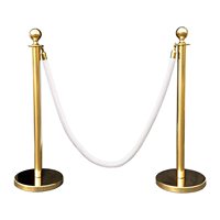 Poteaux de séparation en acier inoxydable pour tapis rouge, poteaux de gestion de file d'attente, poteaux de signalisation avec corde en velours