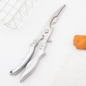 <b>Kitchen</b> <b>Scissor</b> Stainless Steel 8 In Elbow Blade Large Size Multi Functional Home Use Black Silver - Product Image 2