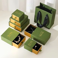 Boîte à bijoux coulissante en carton de luxe et sac en papier personnalisés, en stock – Emballage pour colliers et bijoux