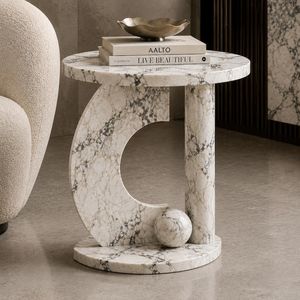 Table d'appoint en résine artisanale, table d'appoint moderne de luxe, meuble décoratif pour salon, chambre, bureau à domicile, hôtel - Product Image 4