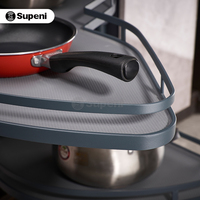 Panier coulissant d'angle magique en fer, ABS et aluminium, durable, pour l'organisation des meubles de cuisine domestique