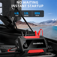 SHARMEAL OEM&ODM Démarreur de Batterie de Voiture 6000mAh 4-en-1 Multifonction, Batterie Externe et Démarreur Portable 12V