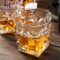HUAHANGNA-botella de Whisky de cristal con logotipo personalizado, decantador de Whisky con 4 vasos de cristal, 750ml, disponible