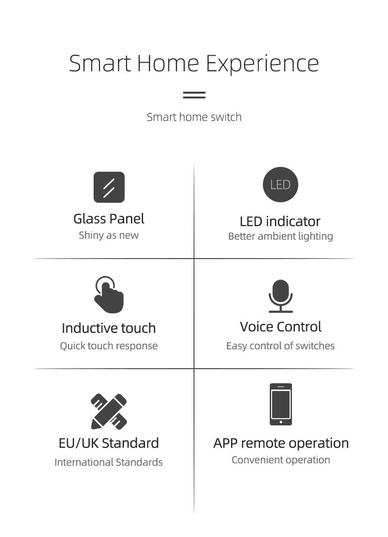 Zigbee EU UK Standard 1 Gang 110-240V Google Alexa Smart Light Switch