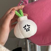 Porte-clés en peluche artisanal de la série Ferme : Oignon gras, Ail, Abricot, Abalone, Champignon