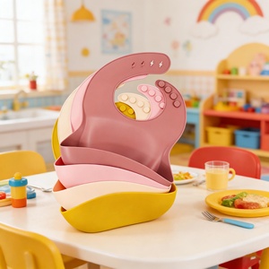 Bavoir bébé en silicone réglable, de haute qualité, facile à nettoyer, durable, de qualité alimentaire, imperméable, écologique, non toxique - Product Image 3