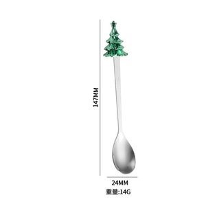 C215 2025 Hot Bán biểu tượng tùy chỉnh Cây giáng sinh hình dạng thiết lập dao kéo 304 thép không gỉ muỗng cà phê bán buôn lễ hội Bộ đồ ăn - Product Image 6