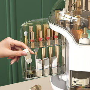 Estuche Organizador de <span class=keywords><strong>Maquillaje</strong></span> Transparente Multifuncional, Resistente al Polvo y al Agua, <span class=keywords><strong>para</strong></span> Joyería, Belleza, Cuidado de la Piel y Cosméticos - Product Image 4