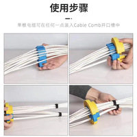 Venta al por mayor, 4 colores, administrador de cables de red, peine, tocador, dispositivo de clasificación y clasificación de cables