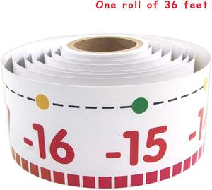 Juego <span class=keywords><strong>de</strong></span> decoración para aula, tablón <span class=keywords><strong>de</strong></span> anuncios <span class=keywords><strong>de</strong></span> línea <span class=keywords><strong>de</strong></span> números, 20 a 100, 36ft, 1 rollo para clase <span class=keywords><strong>de</strong></span> matemáticas - Product Image 2