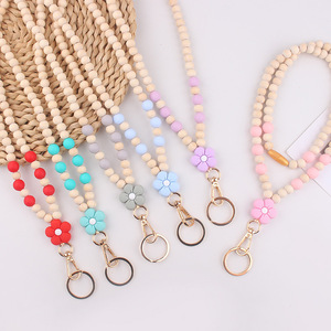 <span class=keywords><strong>Collier</strong></span> lanière perlé motif floral tendance, pendentif porte-clés fait main avec anneau porte-clés, joli porte-<span class=keywords><strong>badge</strong></span> et breloque de sac <span class=keywords><strong>pour</strong></span> le bureau - Product Image 4