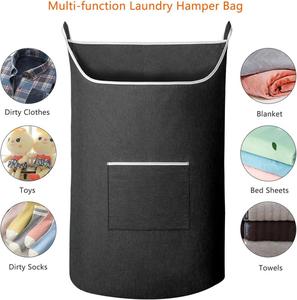 Sac à linge suspendu personnalisable en polyester 600D, grand format, durable, avec poche avant zippée, solution de rangement de vêtements peu encombrante, Homey - Product Image 5