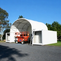 Abri en arche pour conteneur de 8 m de large, sans fondation au sol, imperméable, résistant aux UV, en PVC, pour entrepôt extérieur, auvent pour conteneur maritime