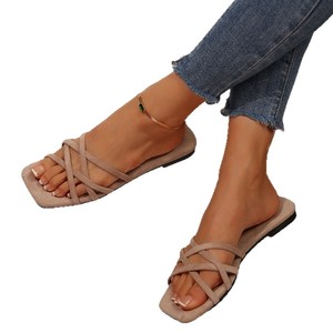 ashion Plus Size Slippers Women 2025 Summer New Korean <b>Style</b> Thin With Square <b>Head</b> Outside Wear Flat Cool Wholesale231231 231 - Product Image 5