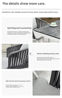 Chaise de salle à manger d'extérieur moderne en ruban ignifuge tressé, avec cadre en alliage d'aluminium durable, pour jardin, terrasse, hôtel, bistrot, mobilier d'extérieur