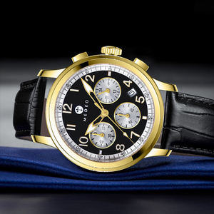 الحد الأدنى من حركة الكوارتز 5 ATM حزام جلد MOQ 50 316L ساعة كرونوغراف للرجال تاريخ 24 ساعة - Product Image 6