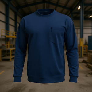 Camisa de Trabajo Ignífuga Azul Marino para Hombre, Talla XL, Ligera, de Algodón, Manga Larga, con Tratamiento Preencogimiento - Product Image 2