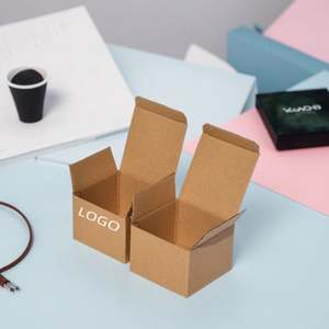 Custom Brown Kraft Paperboard Packaging <b>Box</b> for Glass <b>Mug</b> Water Bottle Candle with Hot Press Embossed Art Design - Product Image 2