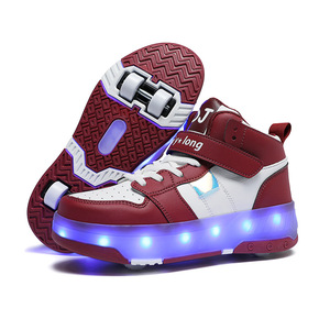 Children's Roller Shoes With Flashing Lights Rechargeable Double Row Wheels Size 28-41 Kids Sport Shoes - Product Image 5