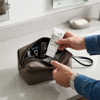 Trousse de Toilette Homme Décontractée 1680D Personnalisable avec Logo Promotionnel, Sac de Voyage TSA pour Rasage, Pochette Luxe GWP, Étui Souple à Fermeture Éclair pour Vente en Gros