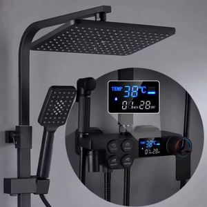 Sistema de Ducha Inteligente de Lujo para Baño, Montado en la Pared, con Control de 4 Funciones por Botón, Grifo Mezclador, Pantalla Digital LED y Efecto Lluvia - Product Image 5