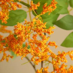 Toptan mor beyaz turuncu tek uzun kök 85cm ipek yapay Rime çiçek seramik karo iç dekoratif nesneler için - Product Image 4