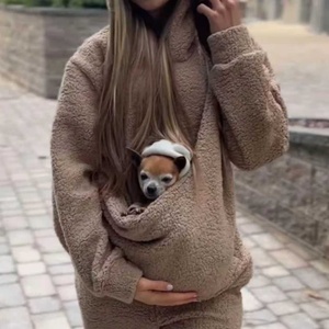 Biểu Tượng Tùy Chỉnh Túi Lớn Mùa Đông Ấm Áp Lông Cừu Sang Trọng Kangaroo Con Chó Mẹ Áo Áo Thun Áo Hoodie Áo Len Quần Áo Cho Thực Vật Nuôi - Product Image 6