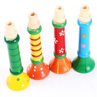 Wholesale Wood Material Educational Early Education Music Toys Play Musical Instruments Trumpet