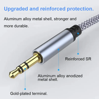 Cable USB C a Auxiliar de 3.5mm Macho a Macho, Cable de Audio Hi-Fi para Conexión de Altavoces de Coche, Nylon Trenzado, 1M de Longitud con Aluminio