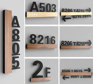 Customized Hotel Room Backlit 3d Metal Stainless Steel House Number Door Signs House Door Addres Number Sign