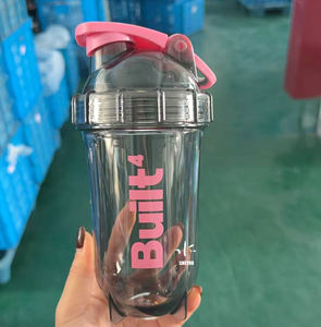 סגנון חדש 18 עוז 500 מ "ל הסיטונאי לוגו מותאם אישית bpa חינם פלסטיק שחור חדר כושר חלבון שייקר גביע ספורט - Product Image 1