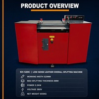 Équipement de production du cuir KH-520C – Machine de découpe de 520 mm de largeur avec engrenage et moteur 380V/220V pour l'empilage et l'atténuation du cuir