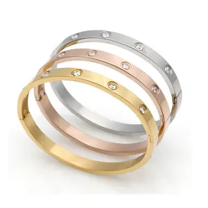 17cm Inspirado Jóias de Luxo Aço Inoxidável 316L 18K Banhado A Ouro Amor Marca Pulseira Para As Mulheres Acero Inoxidable Joyeria