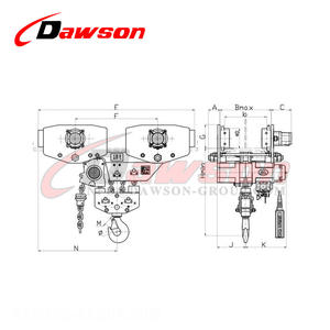 DAWSON DS-JMD 3 tonnes-20 tonnes palan pneumatique marche, palan pneumatique à faible dégagement d'<span class=keywords><strong>air</strong></span> - Product Image 4