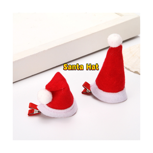 กิ๊บติดผมรูปหมวกซานต้าขนาดเล็ก กิ๊บติดผมคริสต์มาส กิ๊บติดผมรูปกวางเรนเดียร์ - Product Image 1