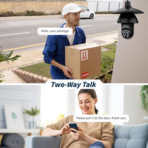 กล้องวงจรปิด PTZ IP WiFi 360 องศา รูปทรงหลอดไฟ มองเห็นในเวลากลางคืนอัตโนมัติ ใช้ได้ทั้งภายในและภายนอกบ้าน พร้อมการ์ดหน่วยความจำและที่เก็บข้อมูลบนคลาวด์ เซ็นเซอร์ CMOS 2MP ขั้ว E27 - Product Image 6