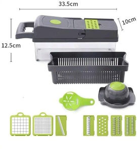 Cortador de verduras de plástico multifuncional 15 en 1, cortador de verduras de cocina Manual, rallador, picador de cebolla - Product Image 4