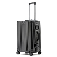 Valise rigide personnalisée ABS+PC à ouverture frontale avec port USB, serrure TSA, roues pivotantes, OEM ODM, logo personnalisé, vente en gros d'usine